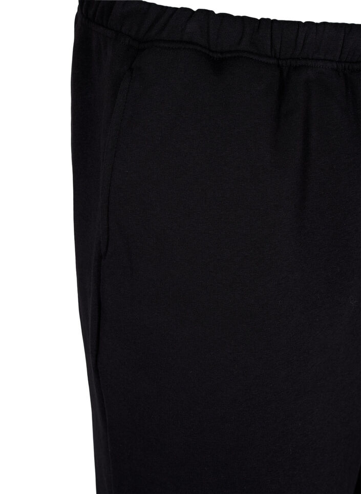 Losse katoenen broek met zakken, Zwart, Packshot image number 2