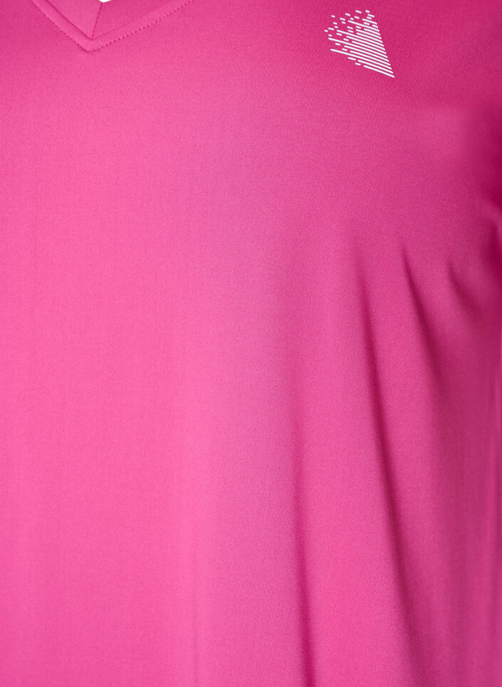 Losvallend trainings-T-shirt met V-hals, Roze, Packshot image number 2