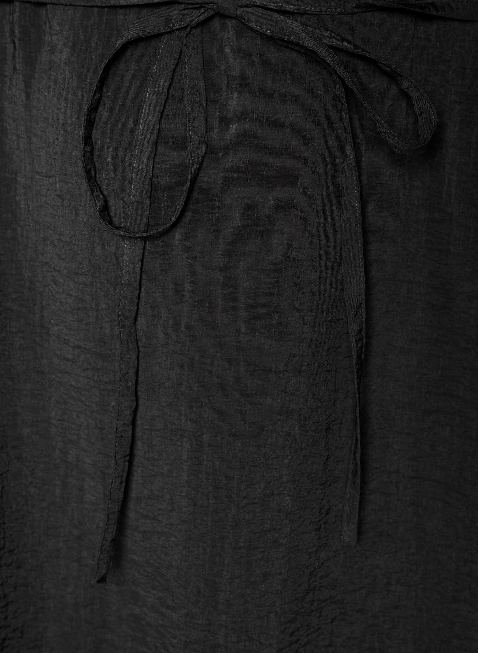 ZizziEnkellange jurk met vlindermouwen en strikceintuur, Zwart, Packshot image number 3