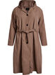 Trenchcoat met capuchon en strikceintuur, Bruin, Packshot image number 0