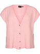 Gebreid gilet met V-hals en decoratieve knopen, Roze, Packshot image number 0