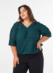 Blouse met golvende textuur en ballonvorm, Groen, Model image number 0