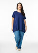 T-shirt met ronde hals en A-lijn vorm, Blauw, Model image number 1