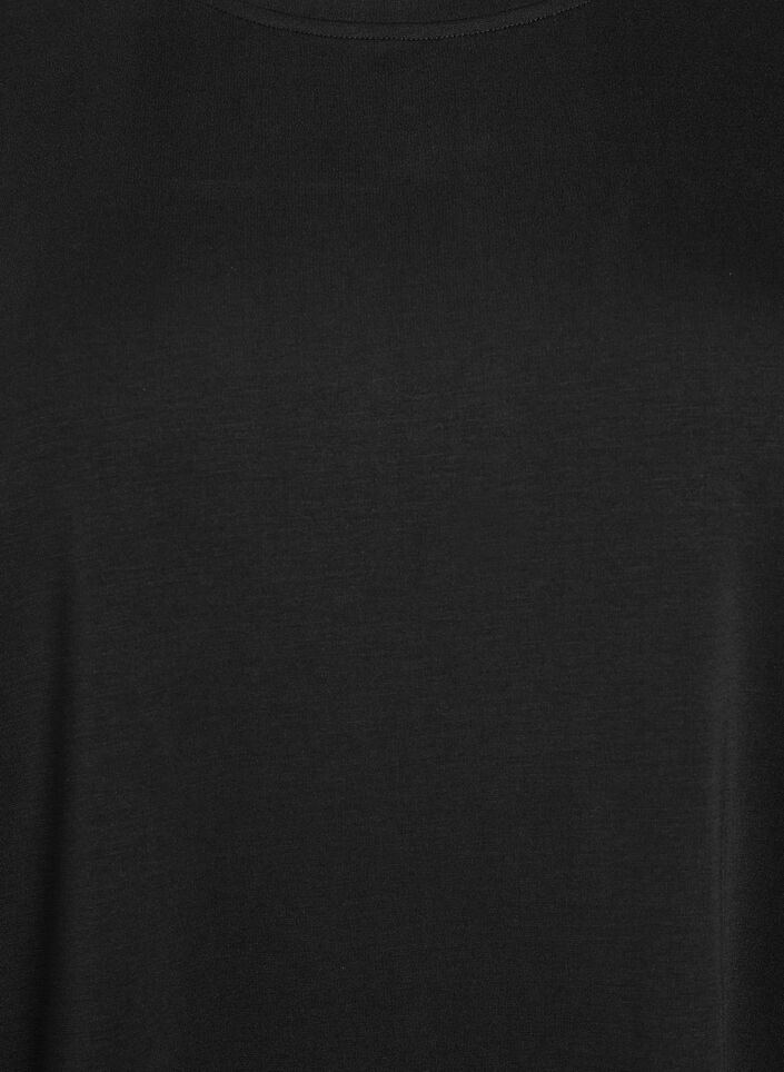 Jersey T-shirt jurk met een kanten laag, Zwart, Packshot image number 2