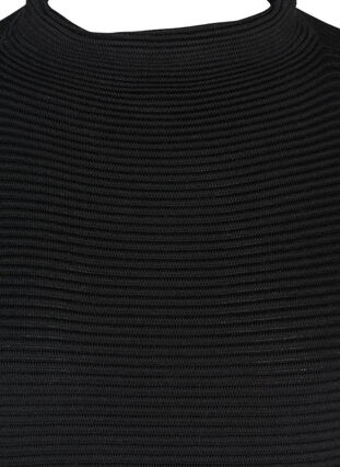 Gebreide jurk met cropped mouwen, Black, Packshot image number 2