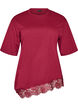 T-shirt met asymmetrische kanten zoom, Rood, Packshot image number 0