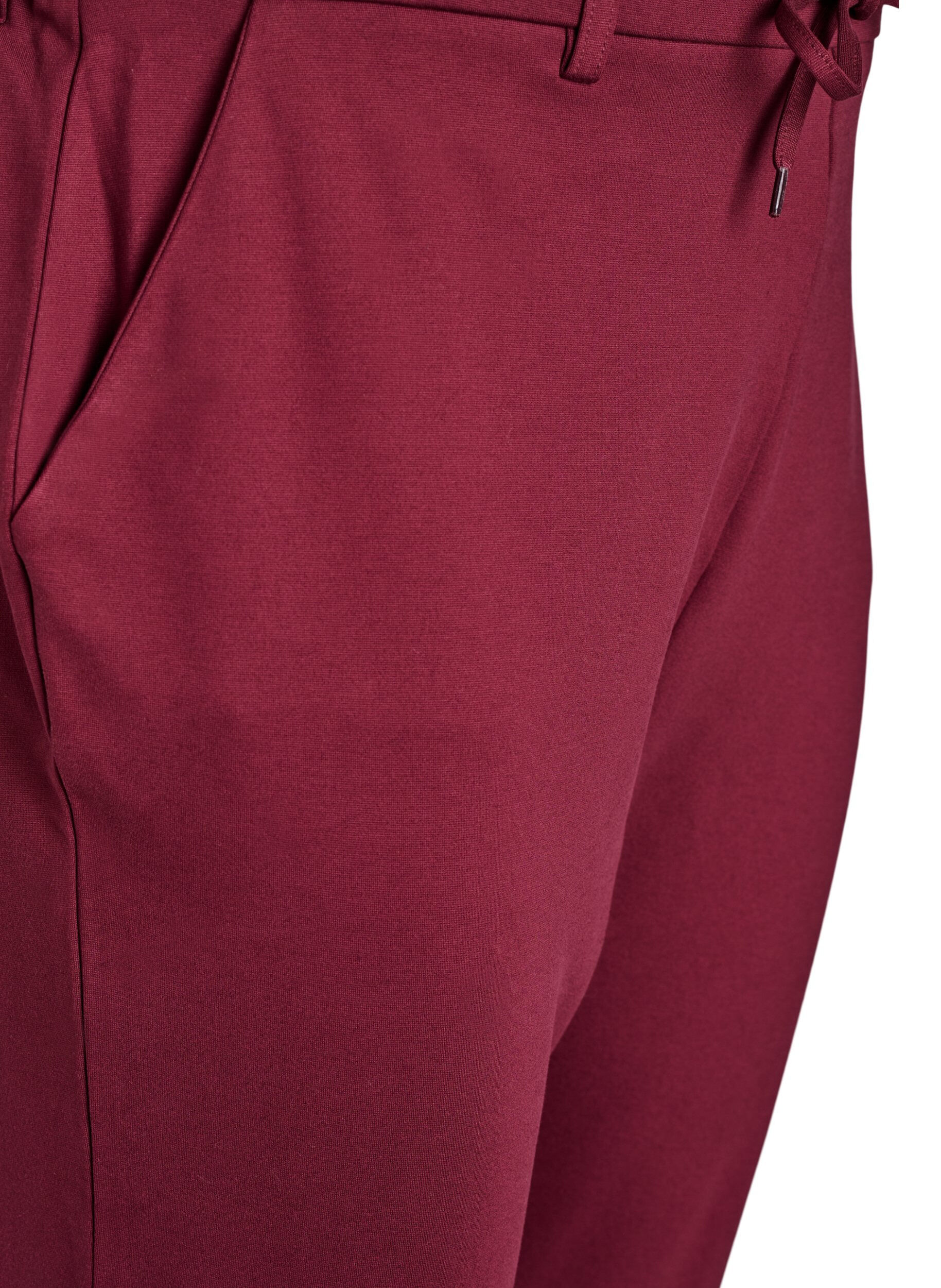 Zizzi Cropped Maddison broek, Donker Bordeaux, Packshot image number 2