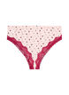 Brazilian slip met bloemenprint en kant, Roze, Packshot image number 1