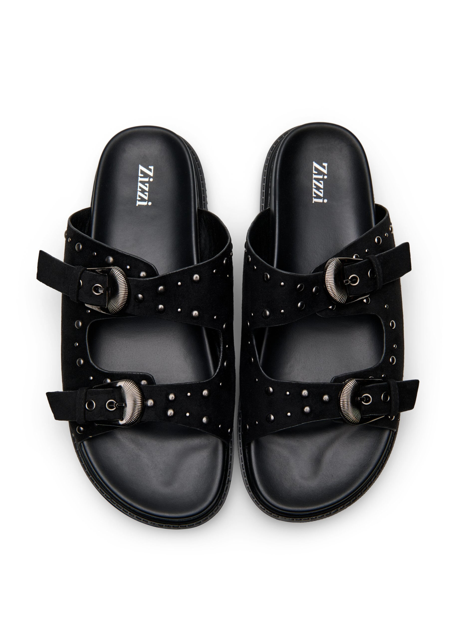 Zizzi Wide fit - Sandalen met studs, Zwart, Packshot image number 2