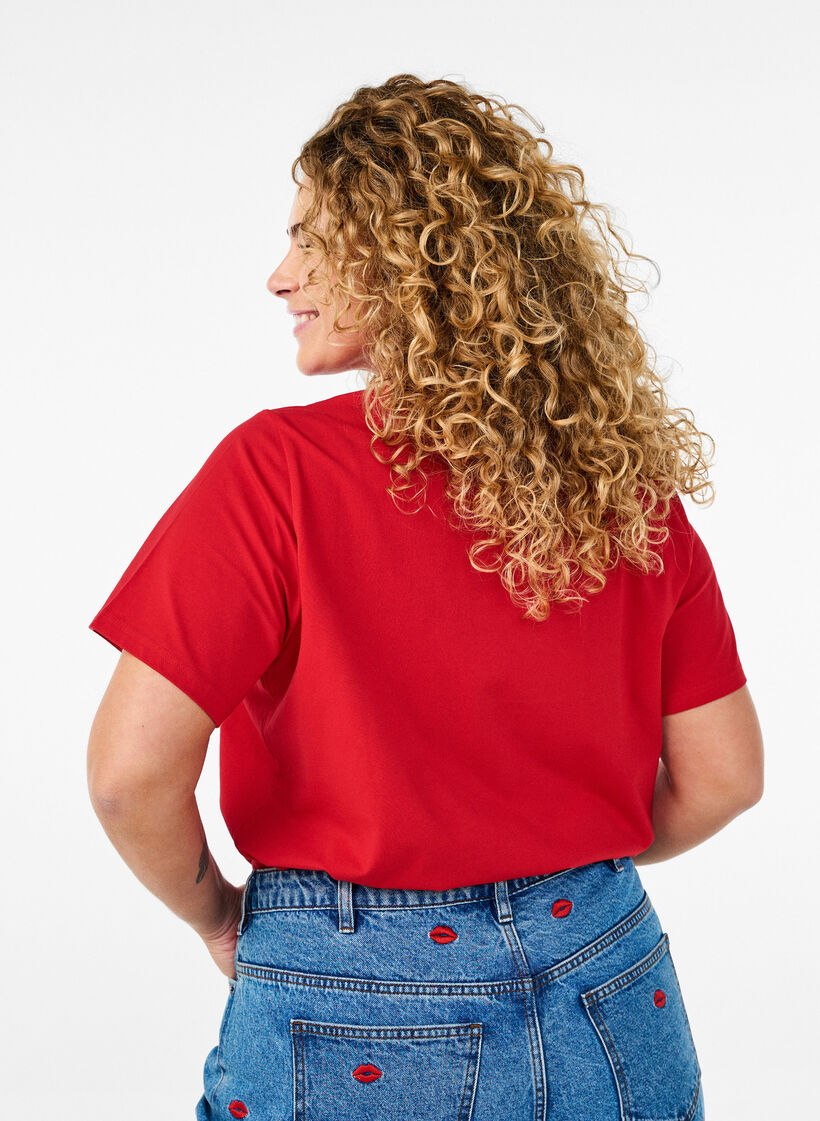 T-shirt in biologisch katoen met een ronde hals, Salsa, Model image number 1