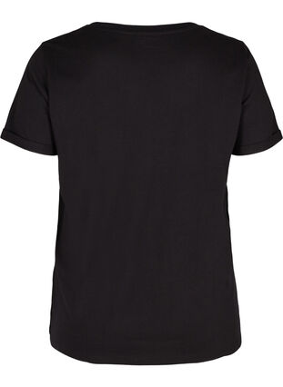 Katoenen sport t-shirt met print, Black Red Splash, Packshot image number 1