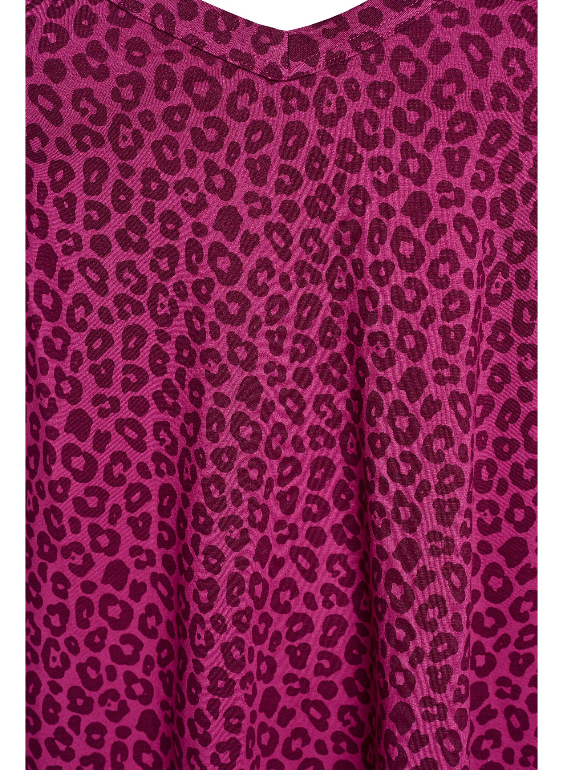 Zizzi Nacht top met bandjes en V-hals, Roze, Packshot image number 2