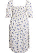 Gebloemde viscose midi-jurk met smock, Wit, Packshot image number 1