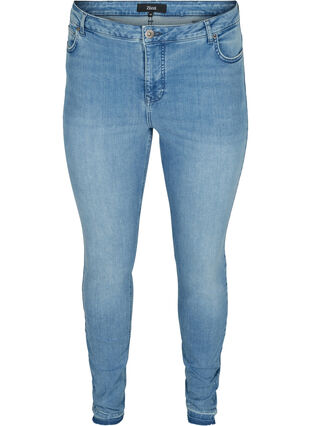 Super slim fit Amy jeans met hoge taille, Blue denim, Packshot image number 0