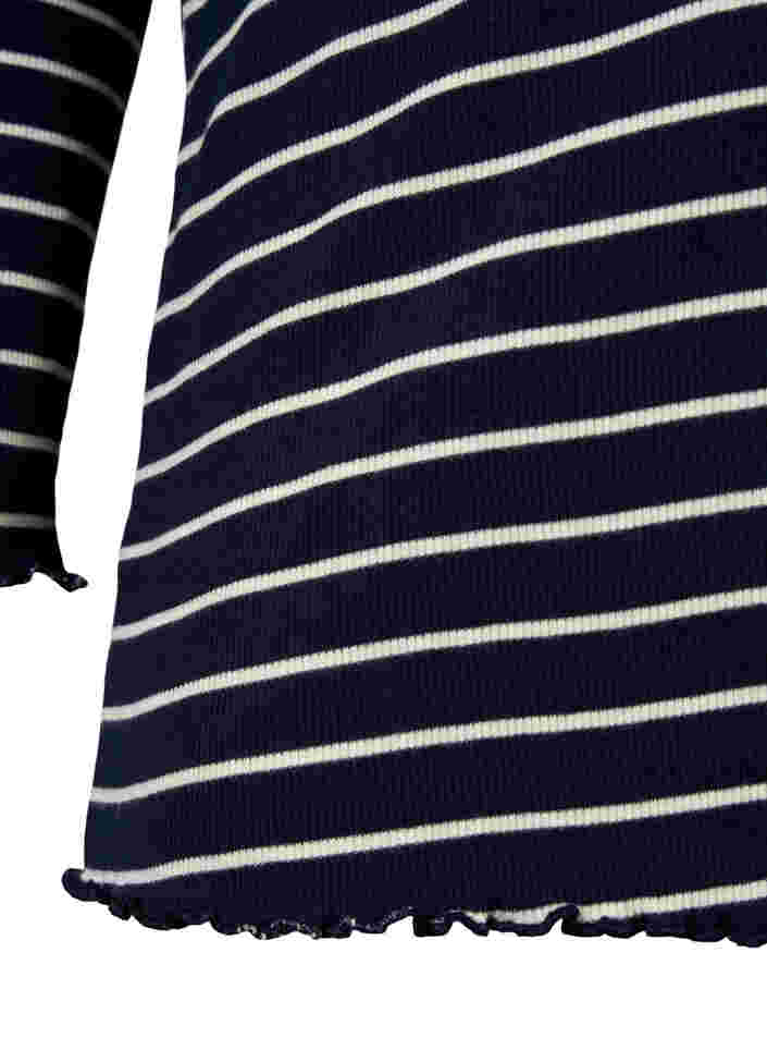 Gestreepte blouse met ronde hals, Night Sky Stripe, Packshot image number 3