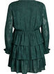 Korte jurk met ruches en een textuurpatroon, Groen, Packshot image number 1