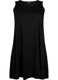 Mouwloze katoenen jurk met a-vorm, Black