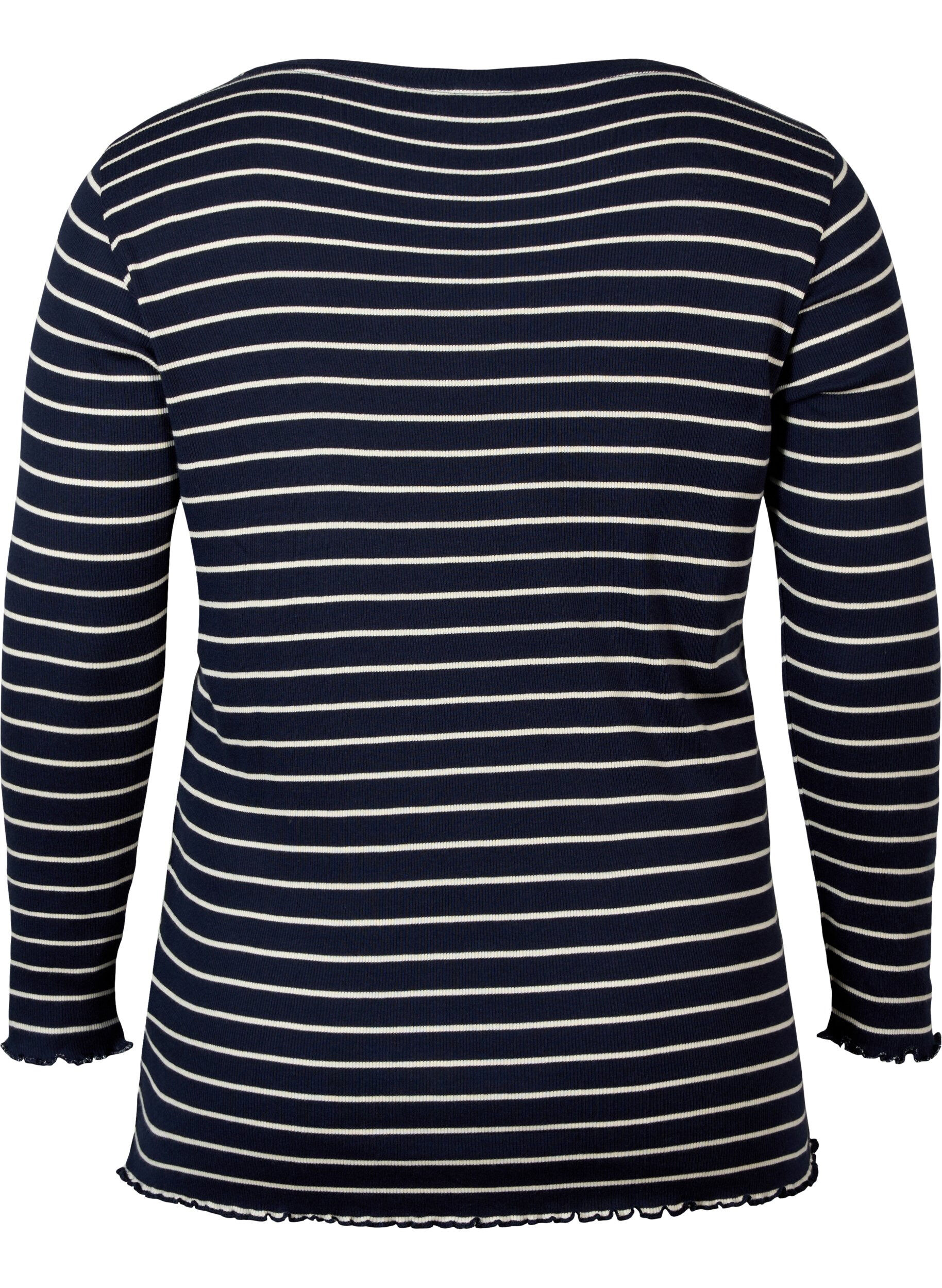 Zizzi Gestreepte blouse met ronde hals, Night Sky Stripe, Packshot image number 1