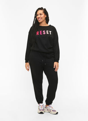 Sweatshirt met tekst, Black W. Reset, Model image number 3