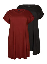 2-pack T-shirtjurk met korte mouwen, Oranje