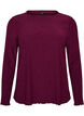 Blouse met structuur en golvende randen, Paars, Packshot image number 0