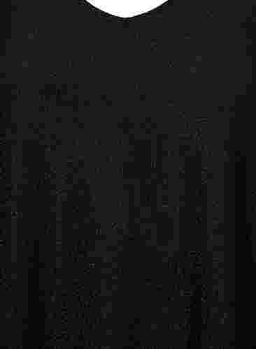 Top met glitter en lange mouwen, Black Black, Packshot image number 1