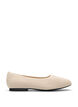 Ballet flats in een fijn textuurstofje, Beige, Packshot image number 0