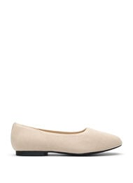 Ballet flats in een fijn textuurstofje, Beige