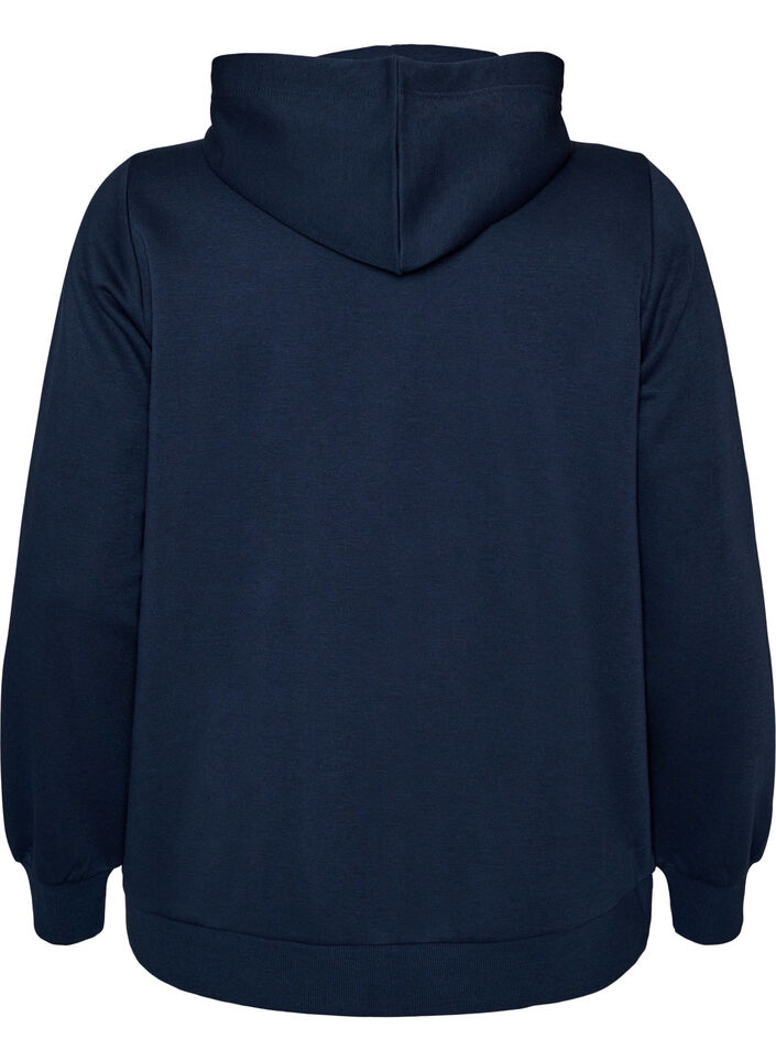 Sweatshirt met capuchon, ritssluiting en zakken, Blauw, Packshot image number 1