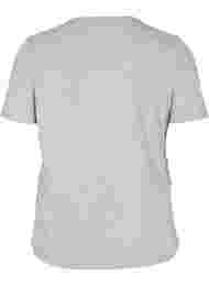 Cropped t-shirt met koord, Light Grey Melange
