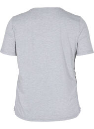 Cropped t-shirt met koord, Light Grey Melange, Packshot