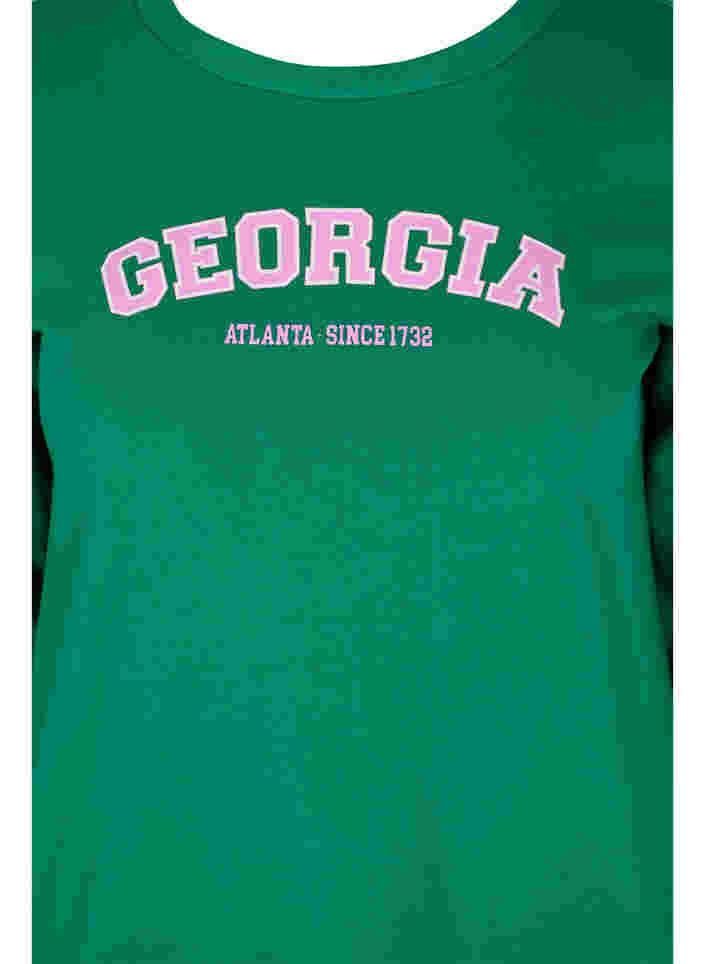 Katoenen sweatshirt met tekstprint, Jolly Green, Packshot image number 2
