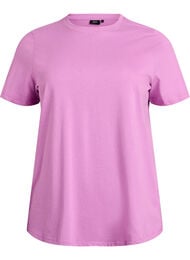 Basic katoenen T-shirt met ronde hals, Paars