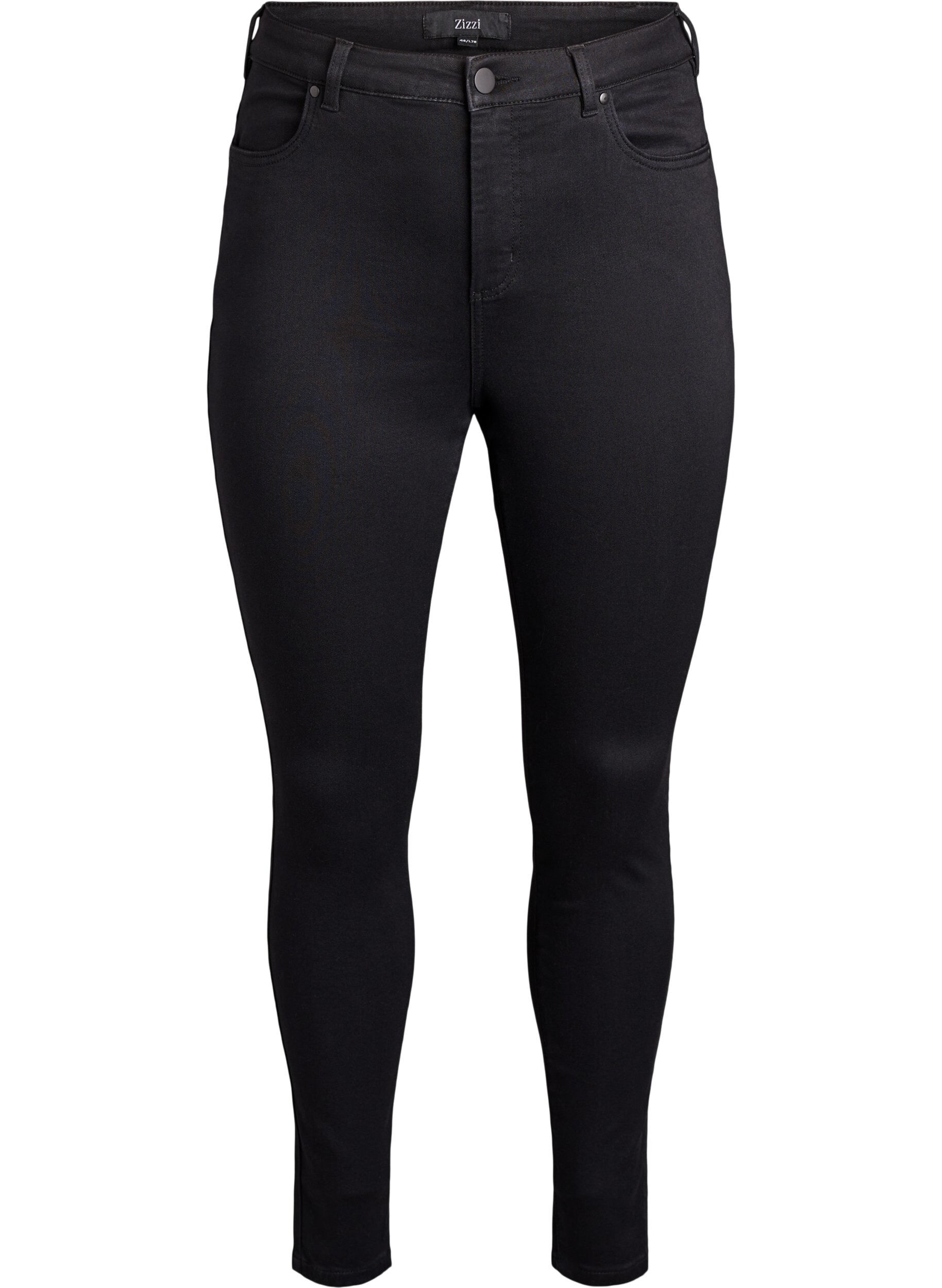 Zizzi Super slim Amy jeans met hoge taille, Zwart, Packshot image number 0