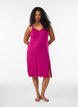 Viscose nachthemd met kant en splitten, Rood, Model image number 0