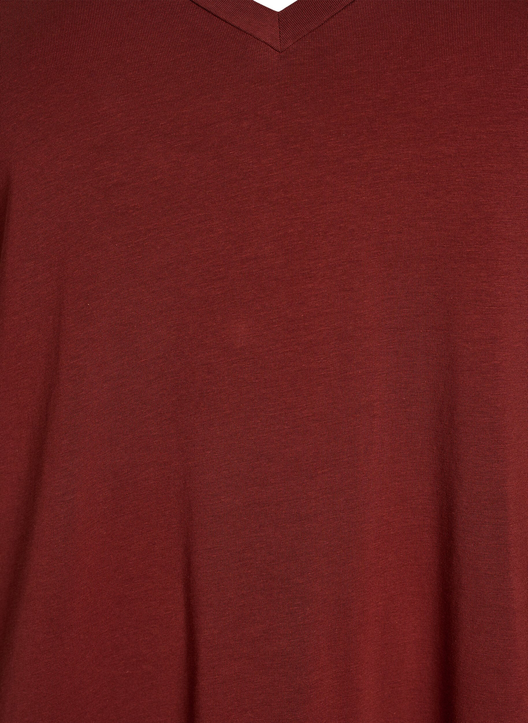 Zizzi Midi T-shirt jurk met V-hals, 0426, Packshot image number 2