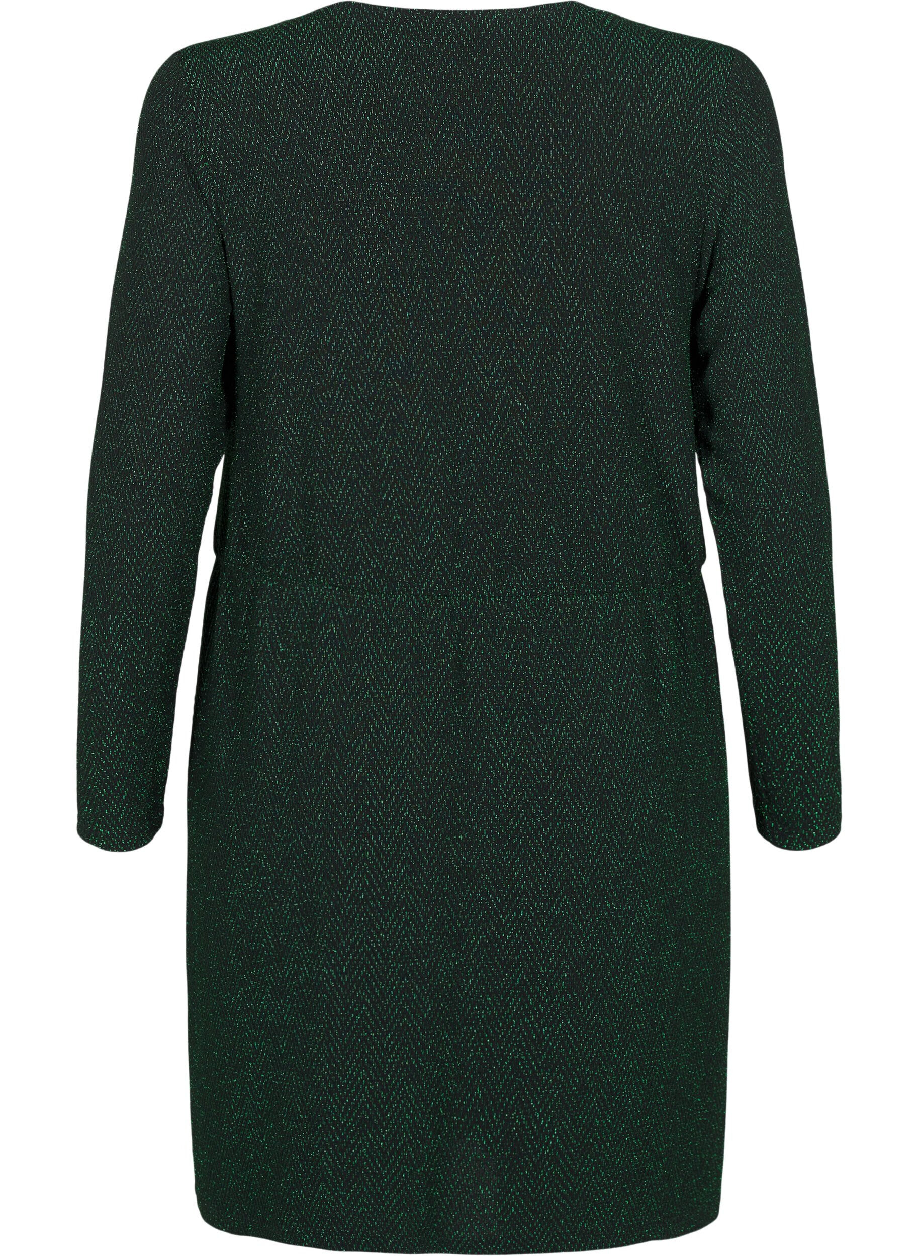 Zizzi Glitterjurk met zigzagpatroon, Scarab ZigZagShimmer, Packshot image number 1