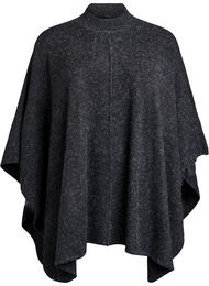 Poncho met geribde details en een ronde hals, Grijs