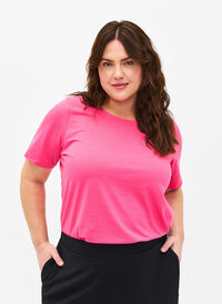 FLASH - T-shirt met ronde hals, Hot Pink, Model