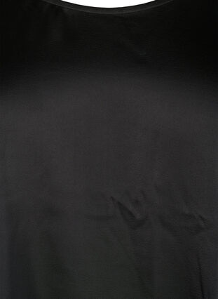 Satijnen blouse met halflange mouwen, Black, Packshot image number 2