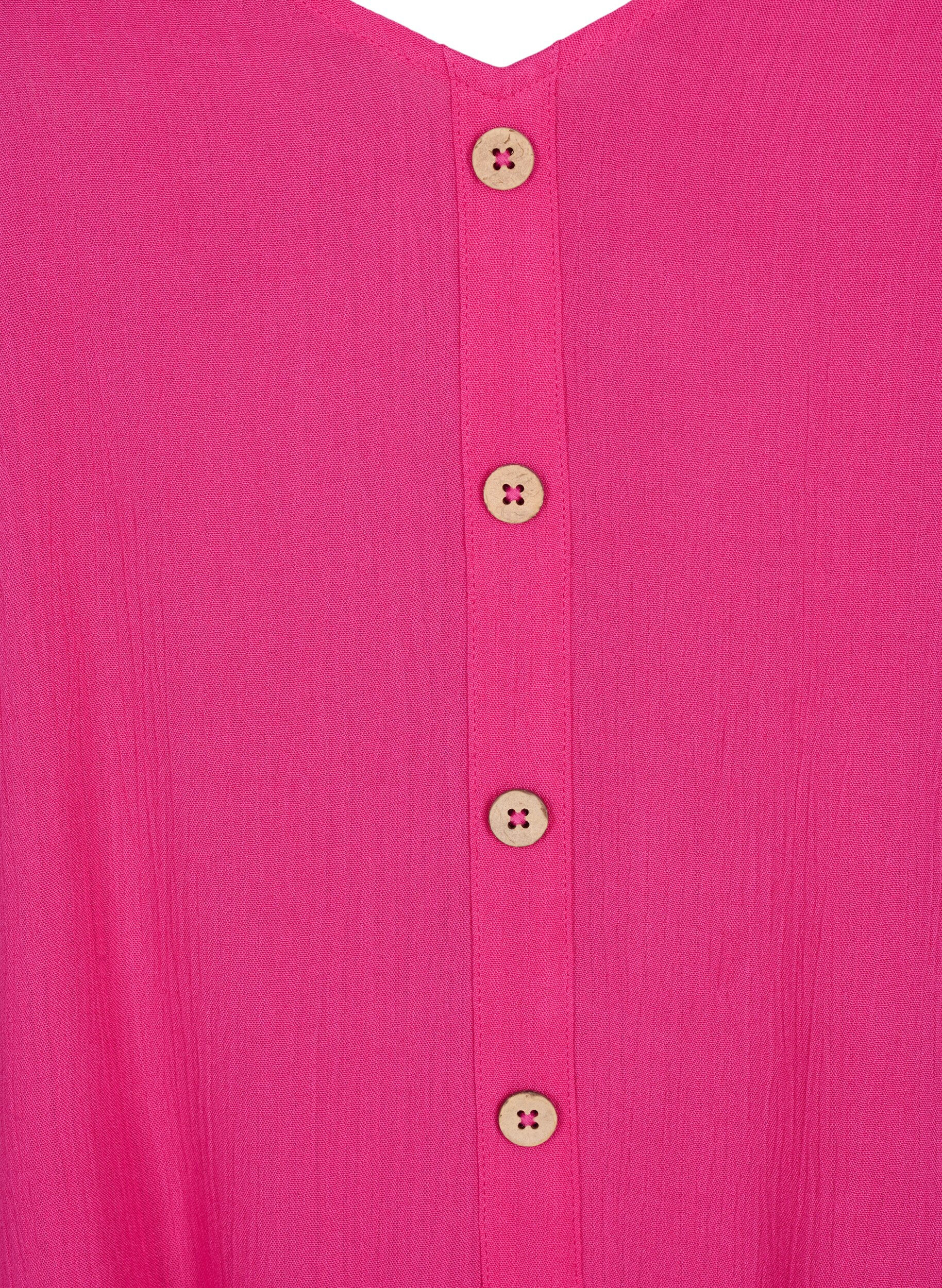 Zizzi Viscose top met smalle bandjes, Raspberry Sorbet, Packshot image number 2