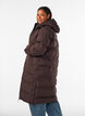 Lange puffer winterjas met capuchon, Bruin, Model image number 2