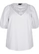 Blouse met korte mouwen en kant detail, Bright White, Packshot image number 0