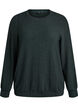 Blouse met visgraatpatroon en glinsterend garen, Groen, Packshot image number 0