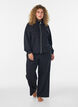 Jerseybroek met losse pasvorm, high waist en zakken, Zwart, Model image number 0