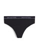 Katoenen G-string met normale taille, Zwart, Packshot image number 0
