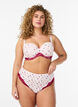 Brazilian slip met bloemenprint en kant, Roze, Model image number 0