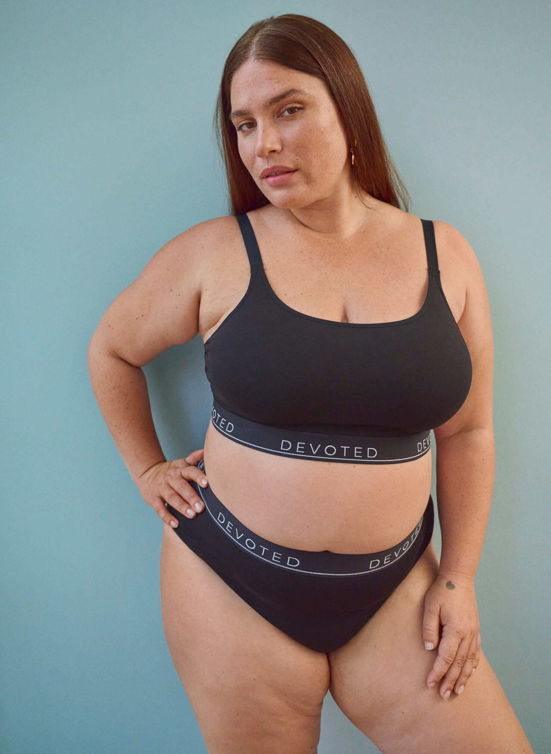 Zizzi Katoenen G-string met normale taille, Zwart, Image image number 0