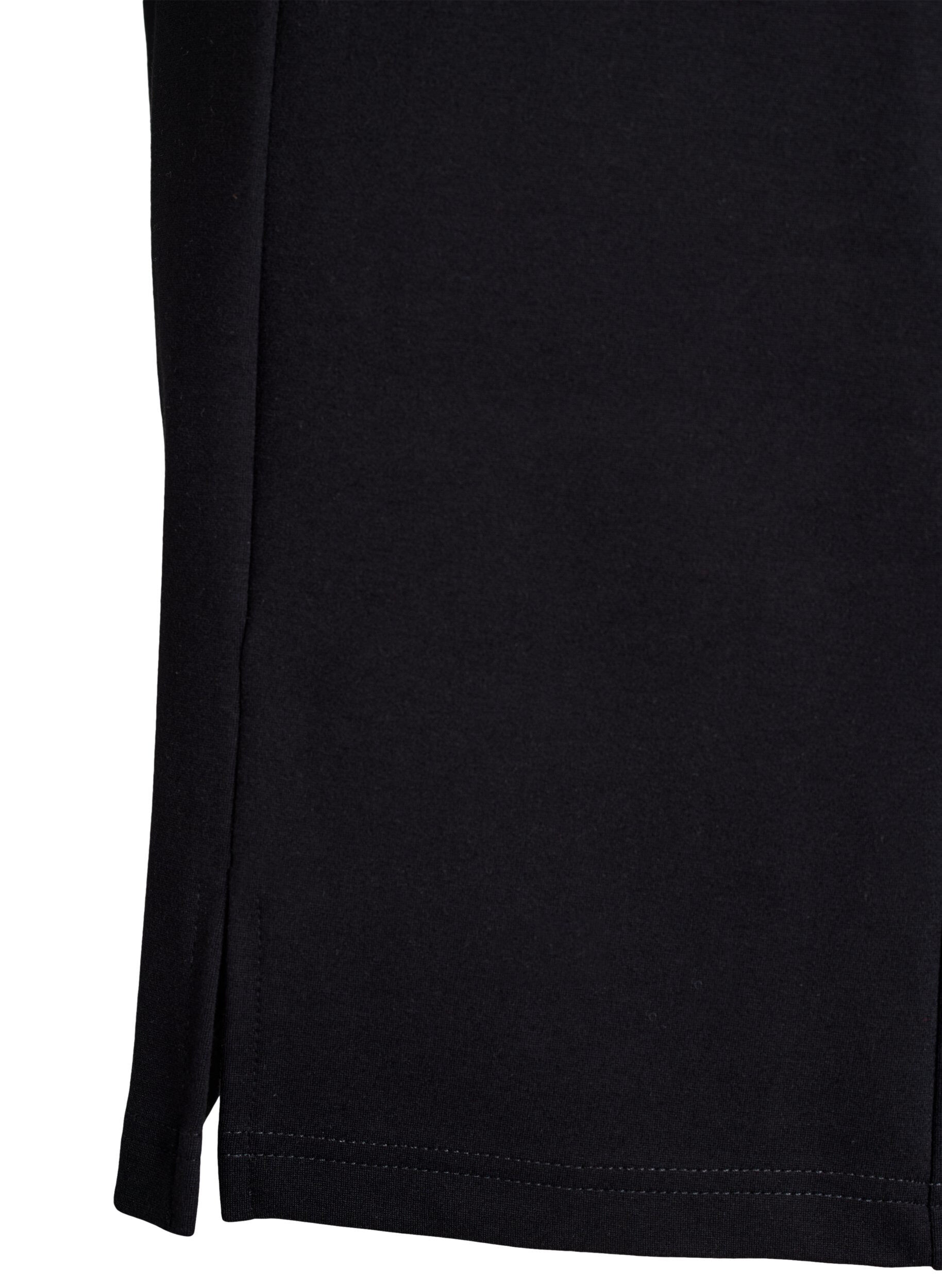 ZizziKorte jerseysrok met split, Zwart, Packshot image number 2