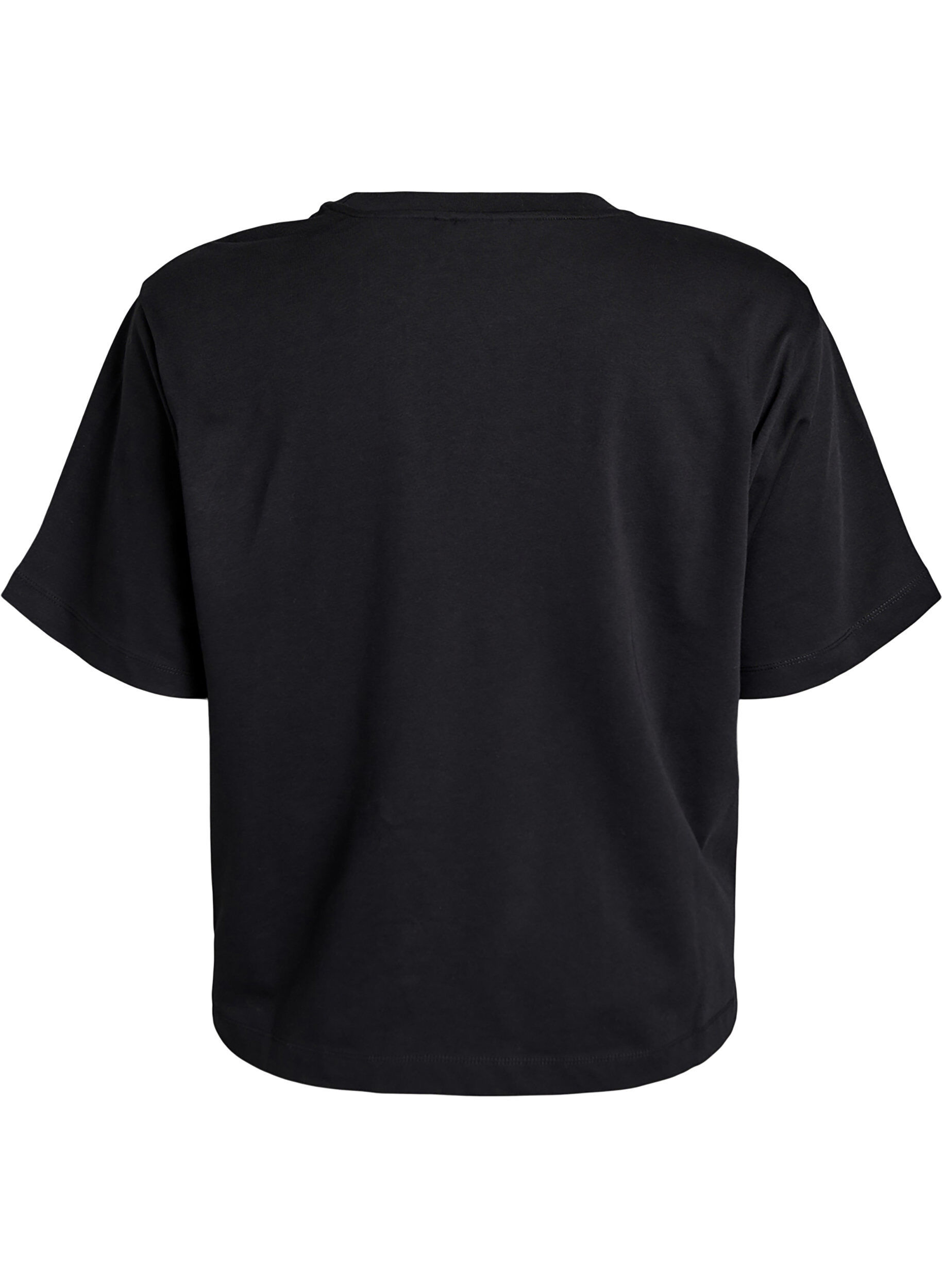 ZizziBoxy katoenen T-shirt, Zwart, Packshot image number 1